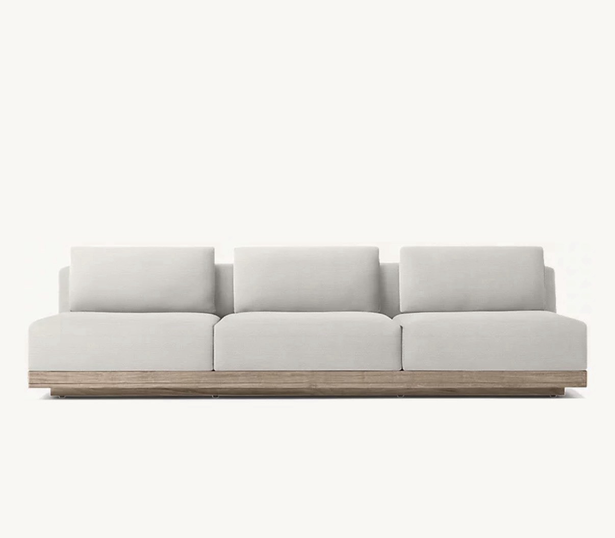Restoration Hardware SANTOS TEAK 116” SOFA Casing Two Tone Bisque Slipcover 5pc