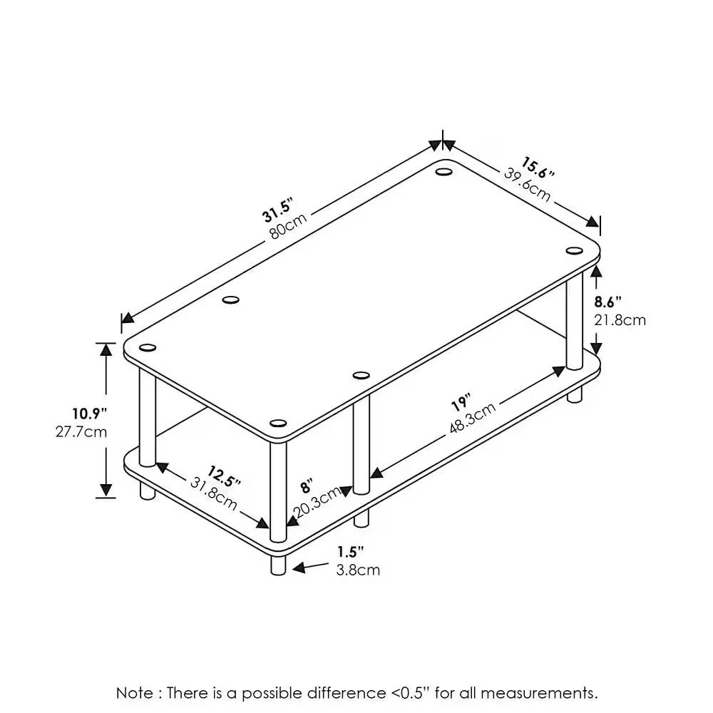 Just No Tools 31.5 In. White Particle Board TV Stand Fits Tvs up to 31 In. with