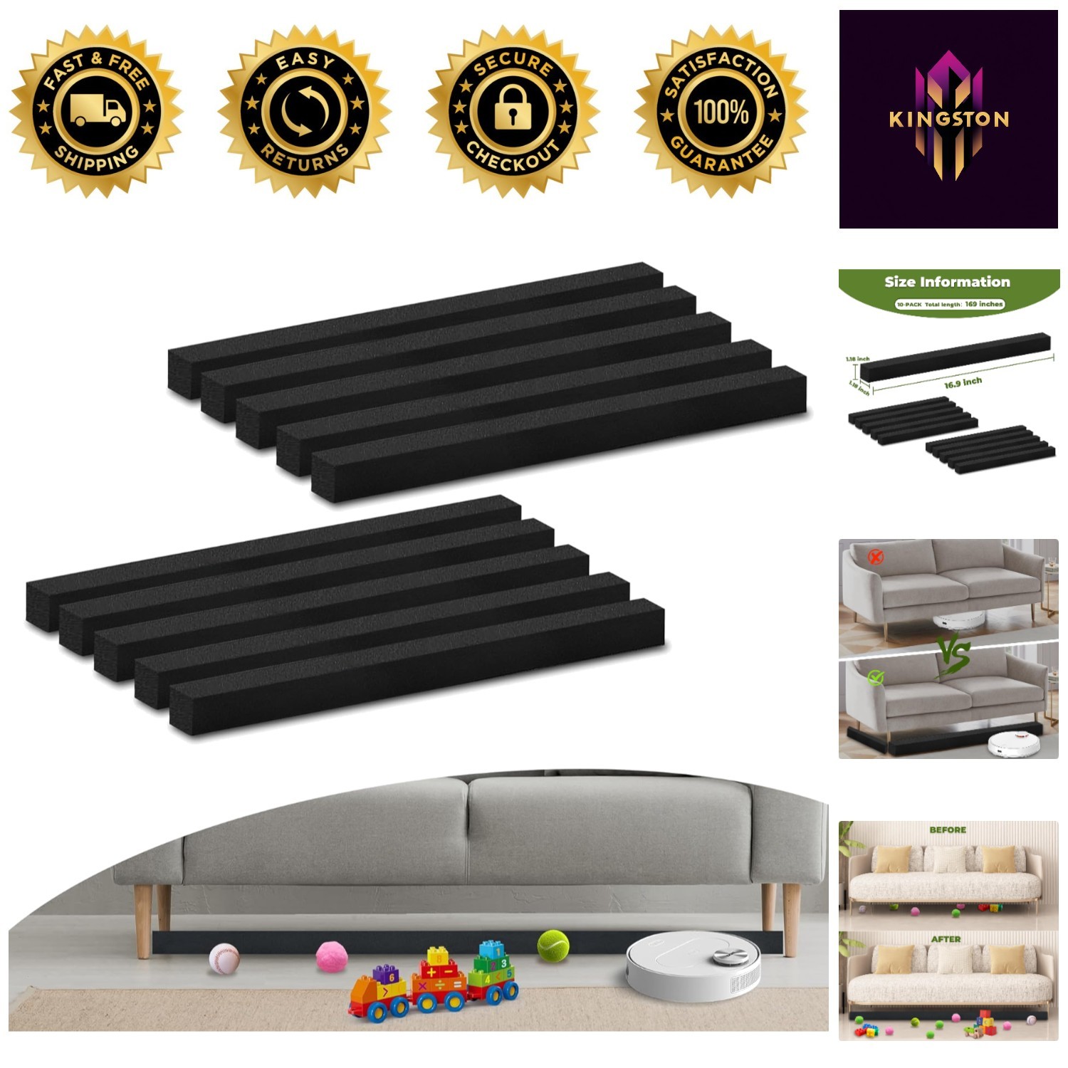 10 Durable Sponge Under Bed Blockers – Stop Pets & Clutter, Easy to Install