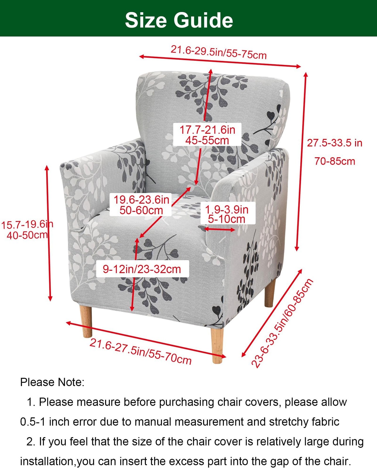 CRFATOP Accent Chair Cover, Stretch Armchair Slipcover for Living Room | Mid …