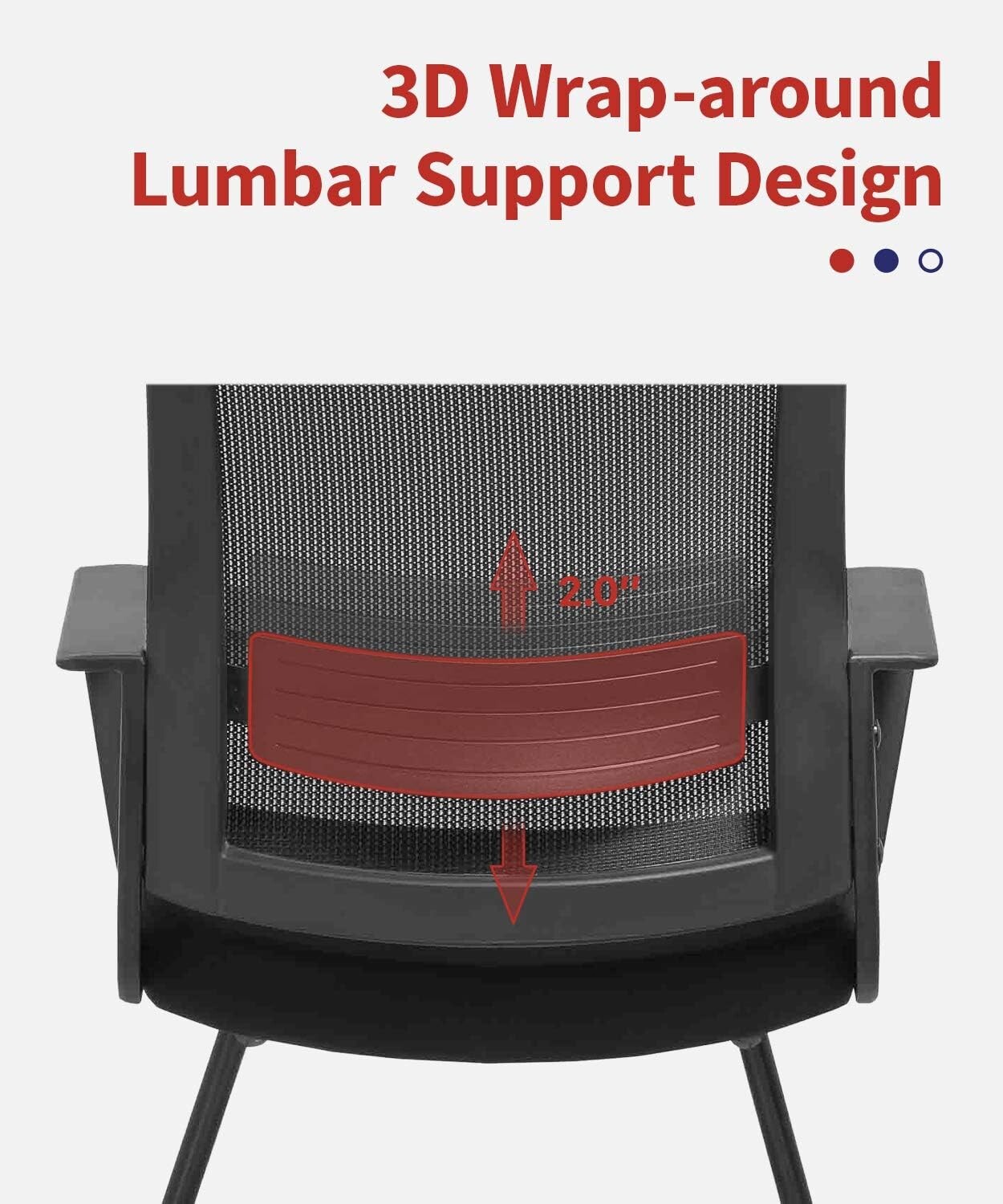 CLATINA Office Guest Chair W/ Lumbar Support & Mid Back Mesh for Reception Room