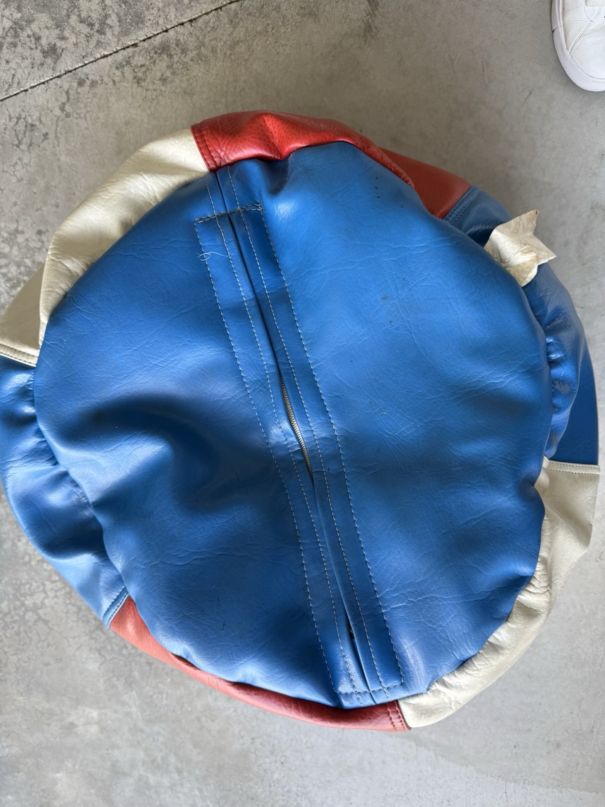 Vintage Red White Blue Bean Bag Chair Patriotic Americana USA Decor 1970’s READ