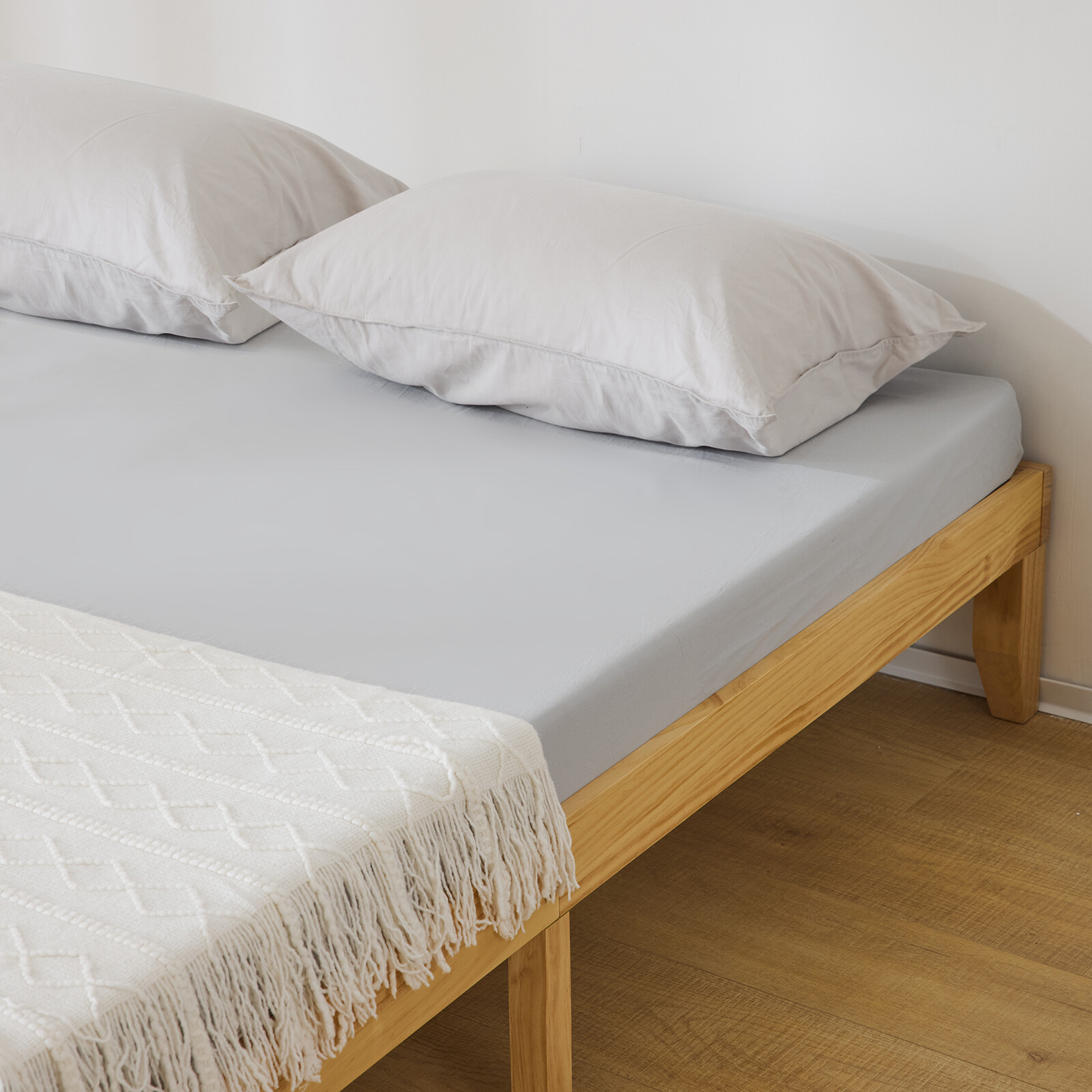 Twin/Full/Queen/King Size Bed Frame Deluxe Natural Solid Pine Wood Platform Bed