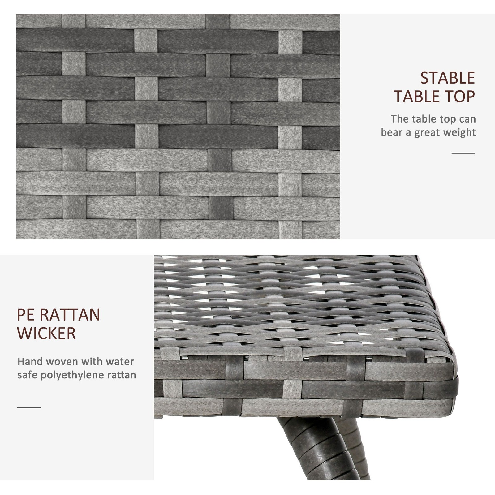 17.75×17.75×17.25 in Weather-Resistant Coffee Table 66lb