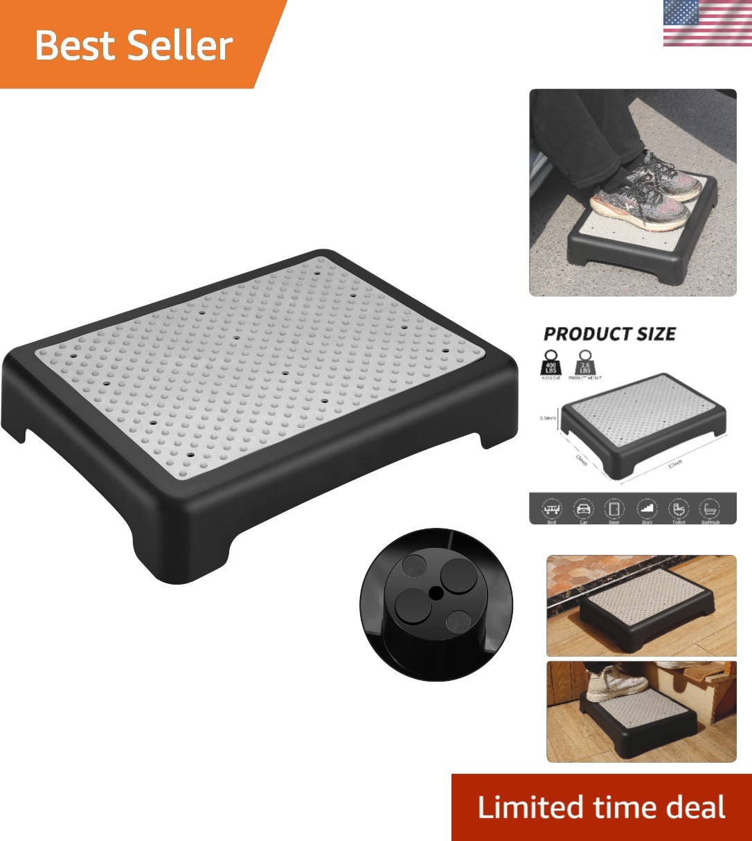 Non-Slip Step Stool | Portable 400 lbs Capacity Platform for Every Home
