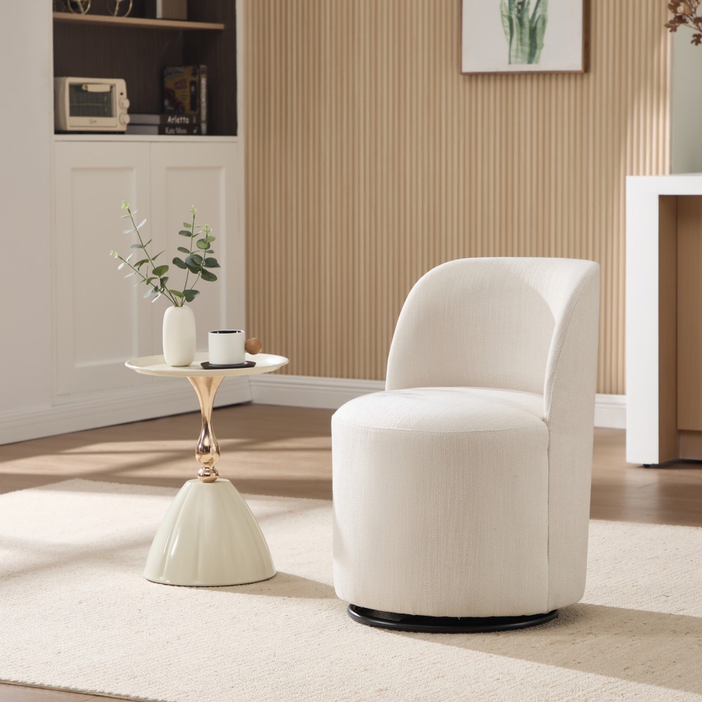 Set Of 1 Upholstered Kitchen & Dining Room Barrel Chair, for Bedroom Living Room