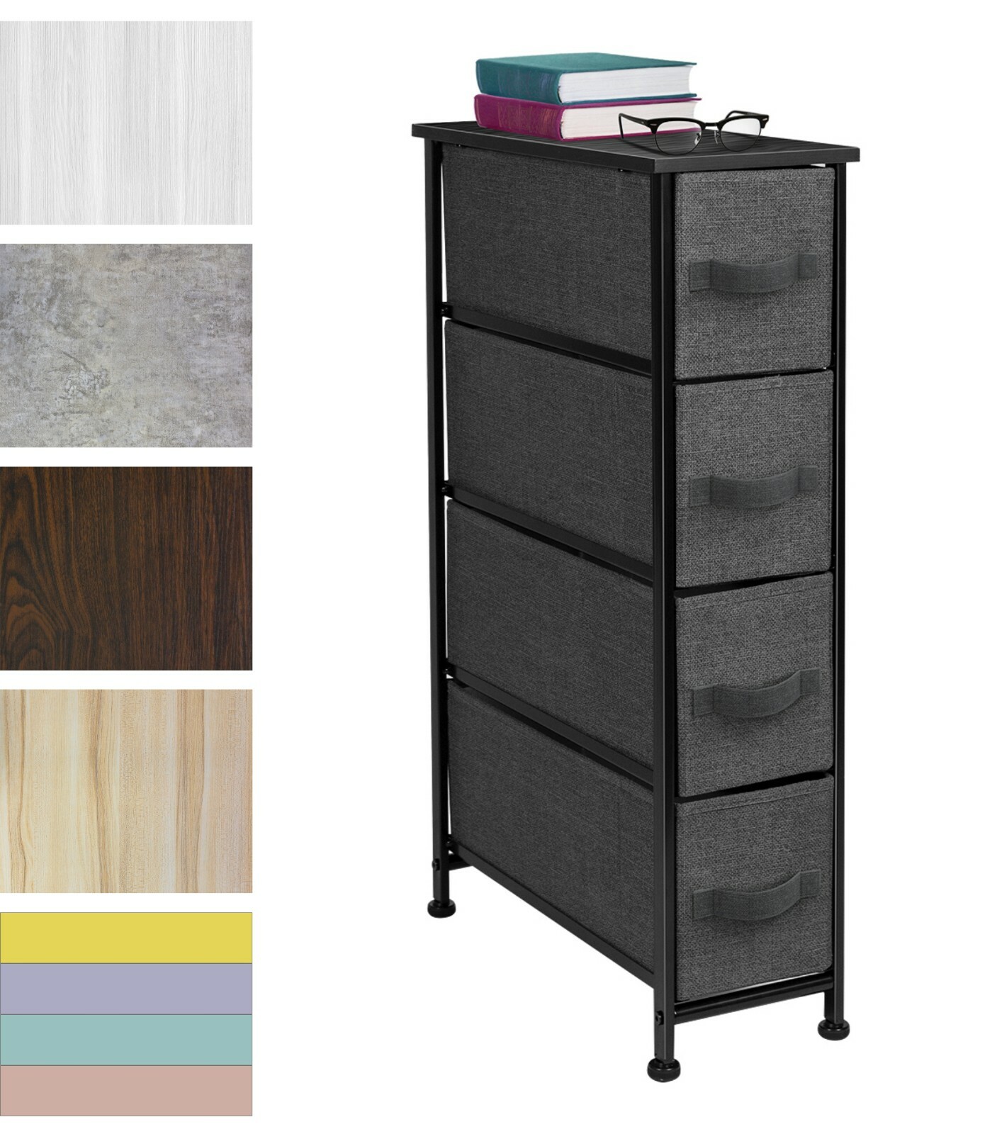 Sorbus Narrow Dresser Tower 4 Drawers Vertical Storage Bedroom, Laundry, Closet