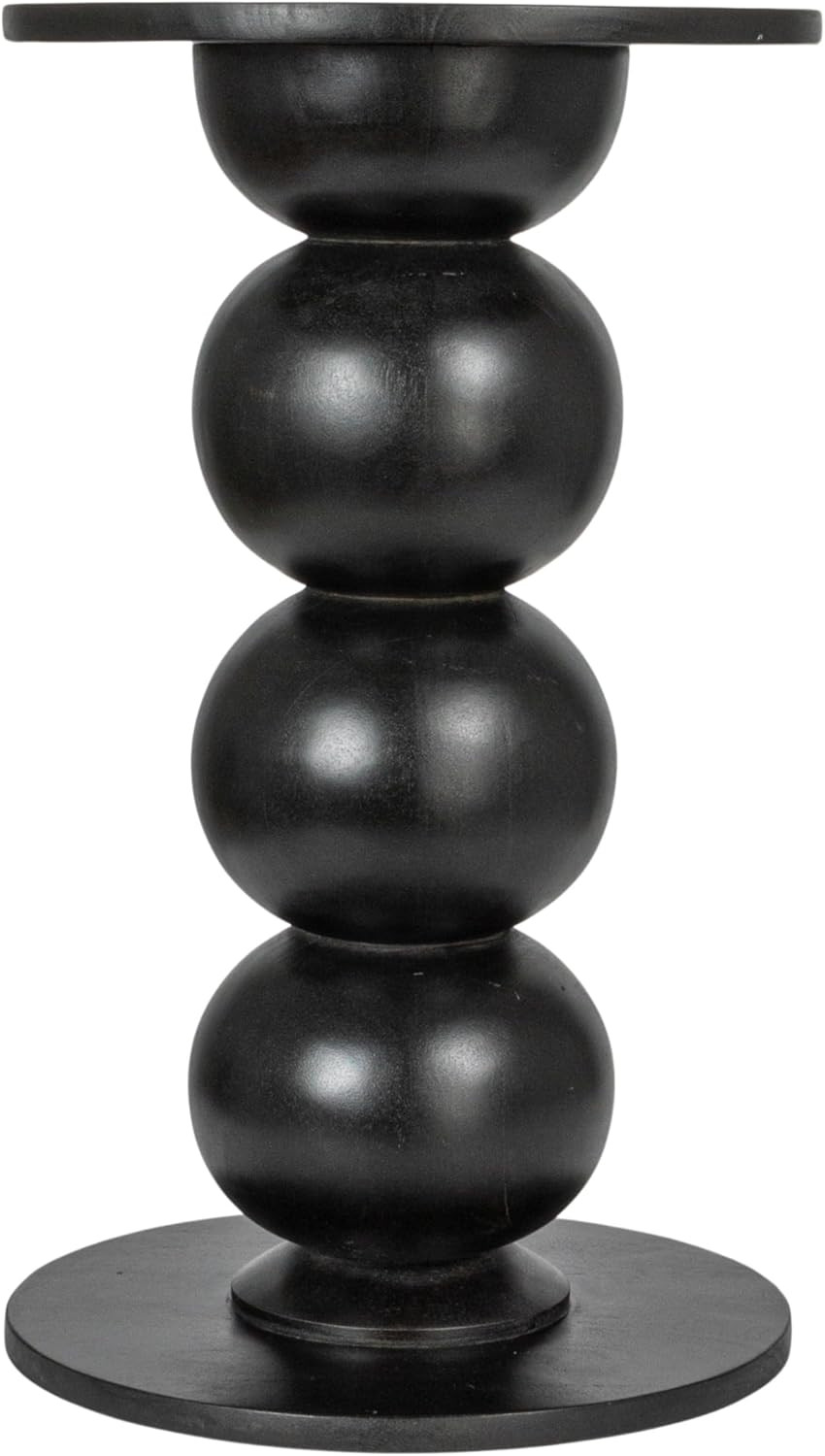 Oversized Black Mango Wood Bubble End Table by