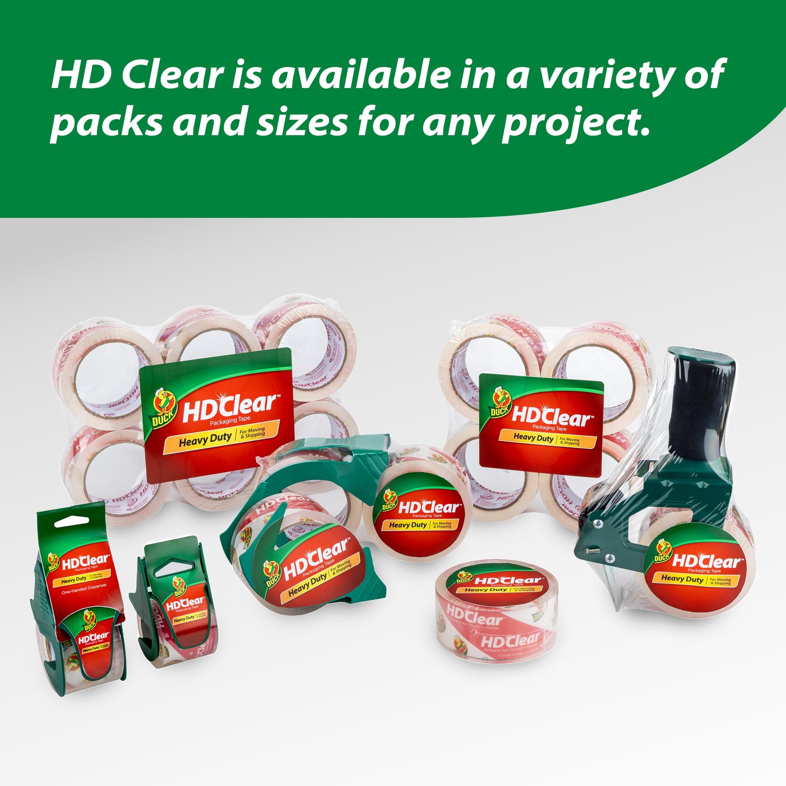 Duck Hd Clear Packing Tape Dispenser Heavy Duty Packaging Tape Gun For Packing