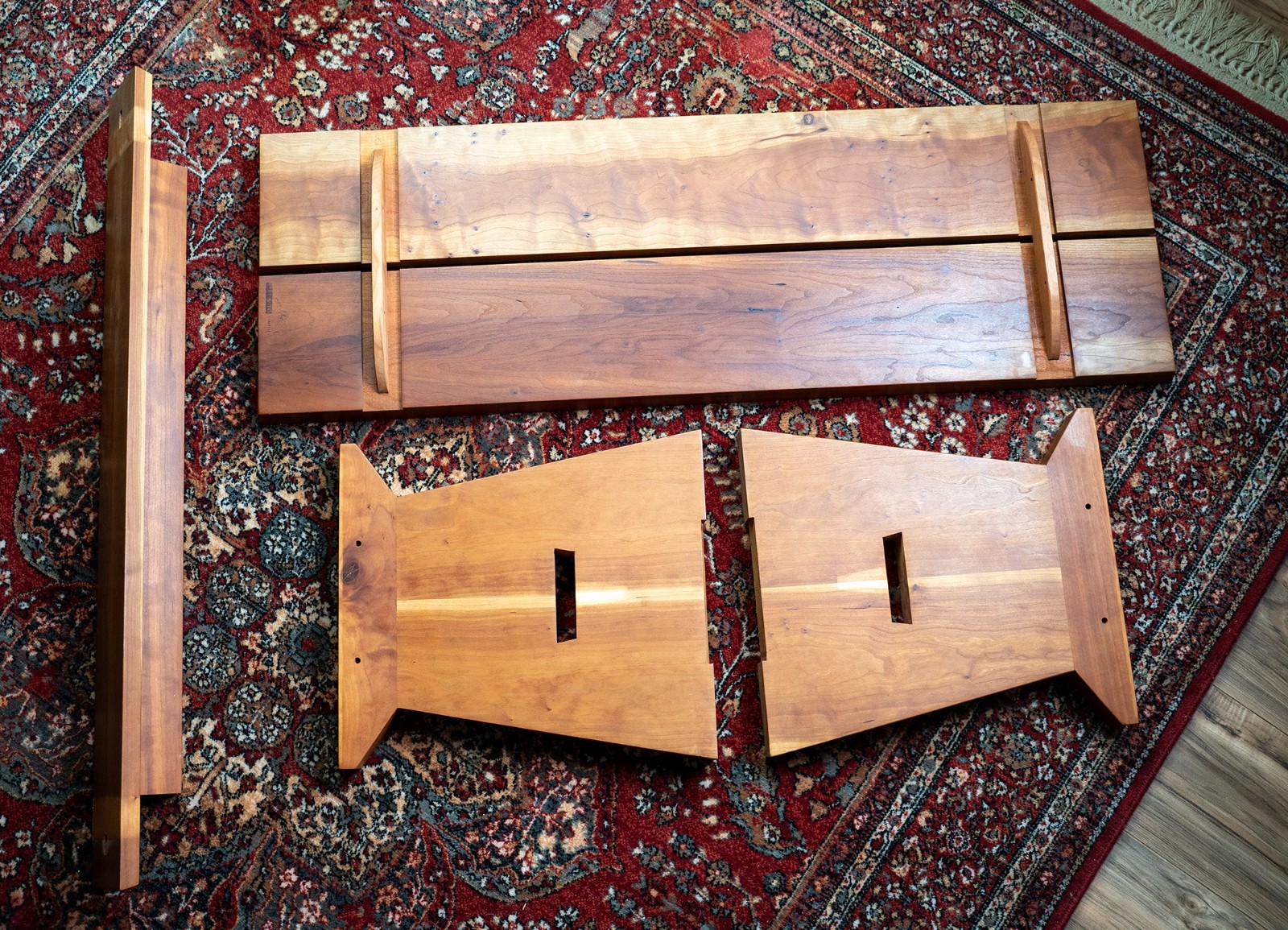 Handcrafted Solid Wood Bench – Signed Designer Piece, Modern Joinery, Cherry