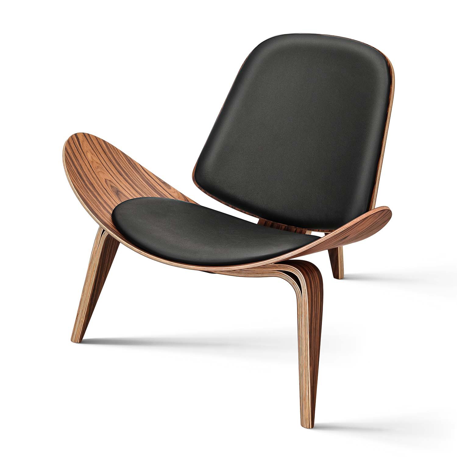 Modern Lounge Chair Full Leather Solid Wood Seat Living Room-Ashree Frame