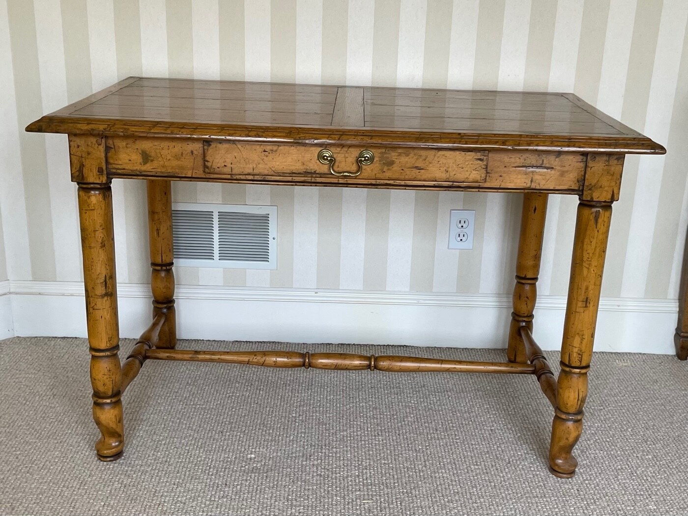 Custom Guy Chaddock One Drawer Writing Desk With Mitered Plank Top