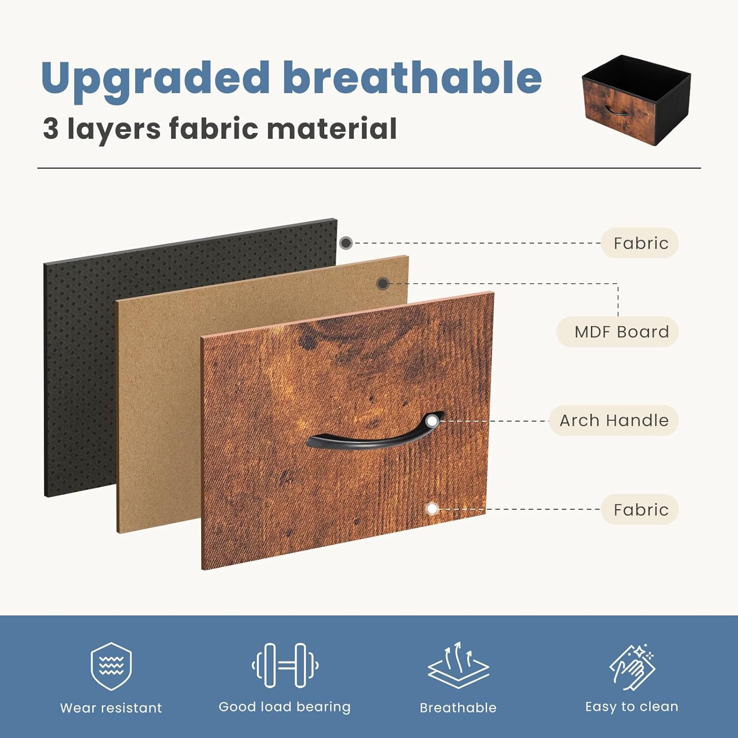 7 Drawers Dresser Metal Frame Clothes Drawer Fabric Closet Organizer for Bedroom