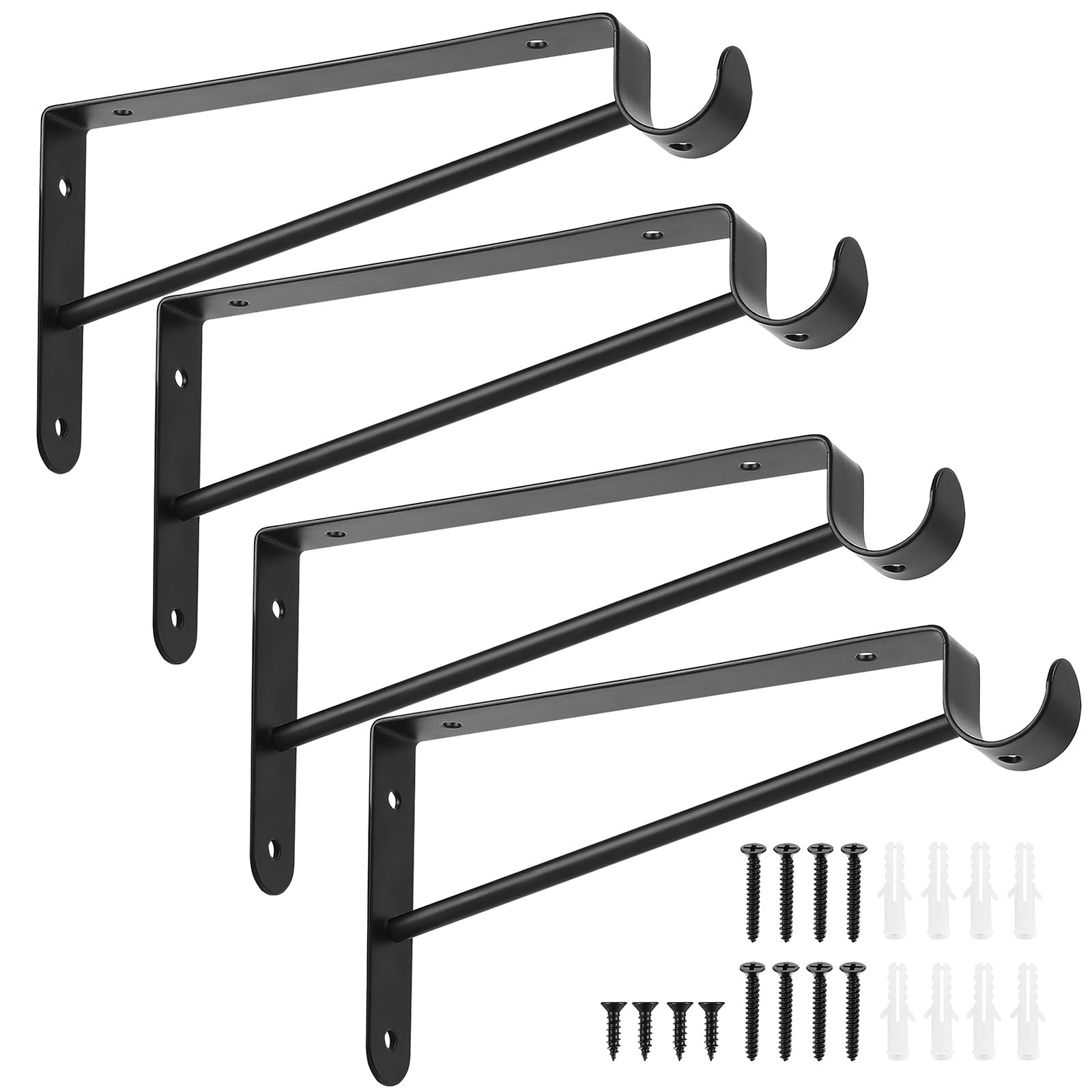Shelf and Rod Brackets, 4 Pcs, 350lbs Load Capacity, Wall Mounted – Closet