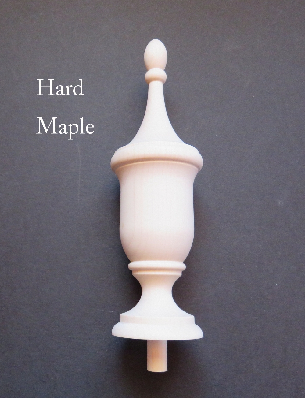 Wood bed post FINIAL 6 1/4″ Oak Maple Cherry Mahogany Walnut #11