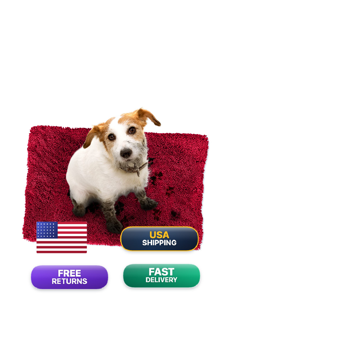 Soggy Doggy Soggy Doggy Dog Door Mat Absorbent Chenille Microfiber Dog