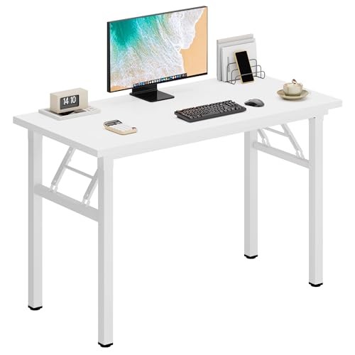 Computer Desk Folding Table 39.4 inches Writing Desk 39 Inches White + White