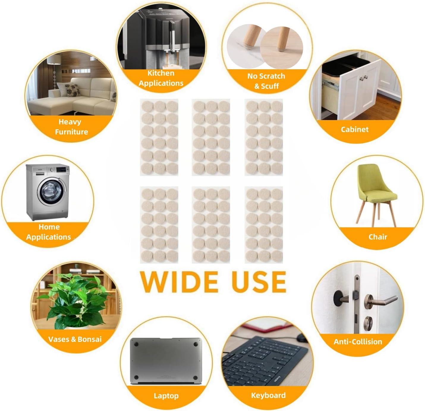 Felt Furniture Pads for Hardwood Floors – Self Adhesive Chair Felt