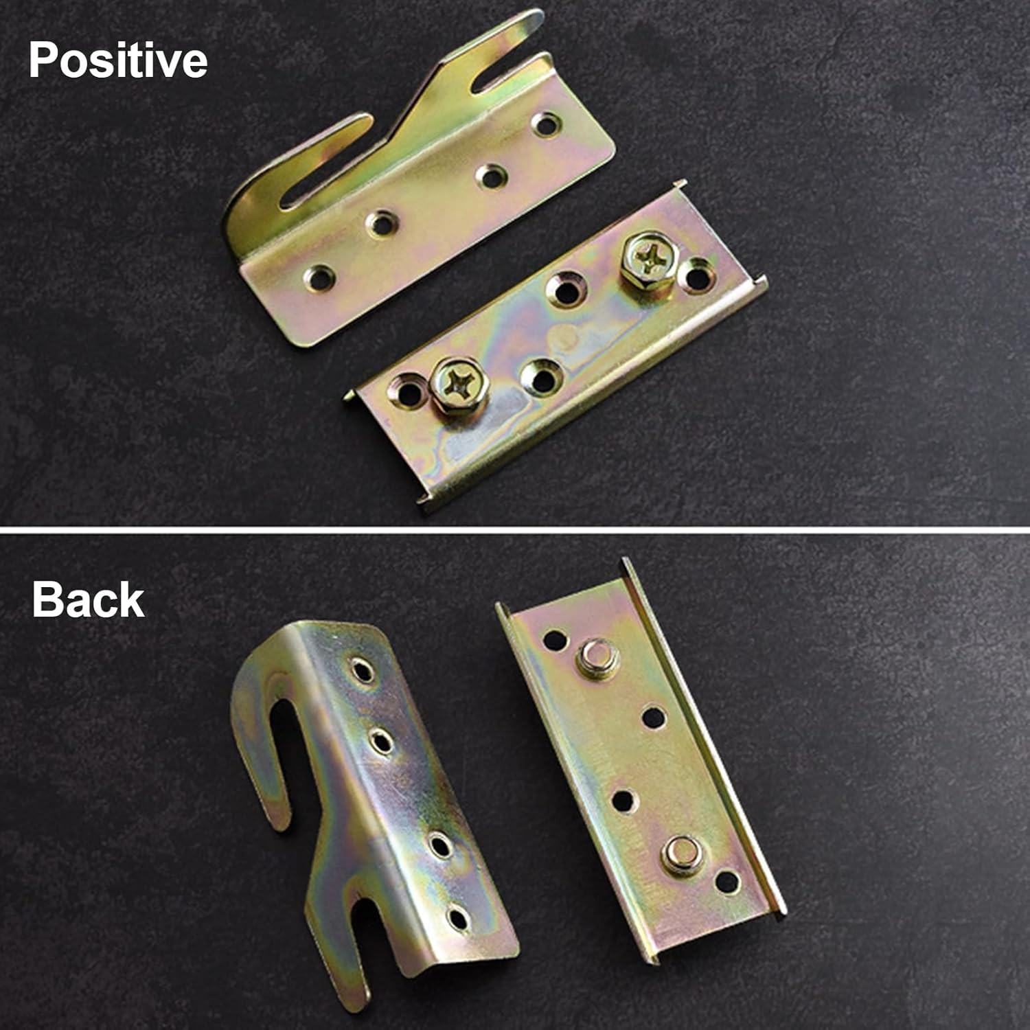 4 Sets Bed Rail Brackets,Heavy Duty Bed Frame Brackets Bed Fittings Wooden Bed