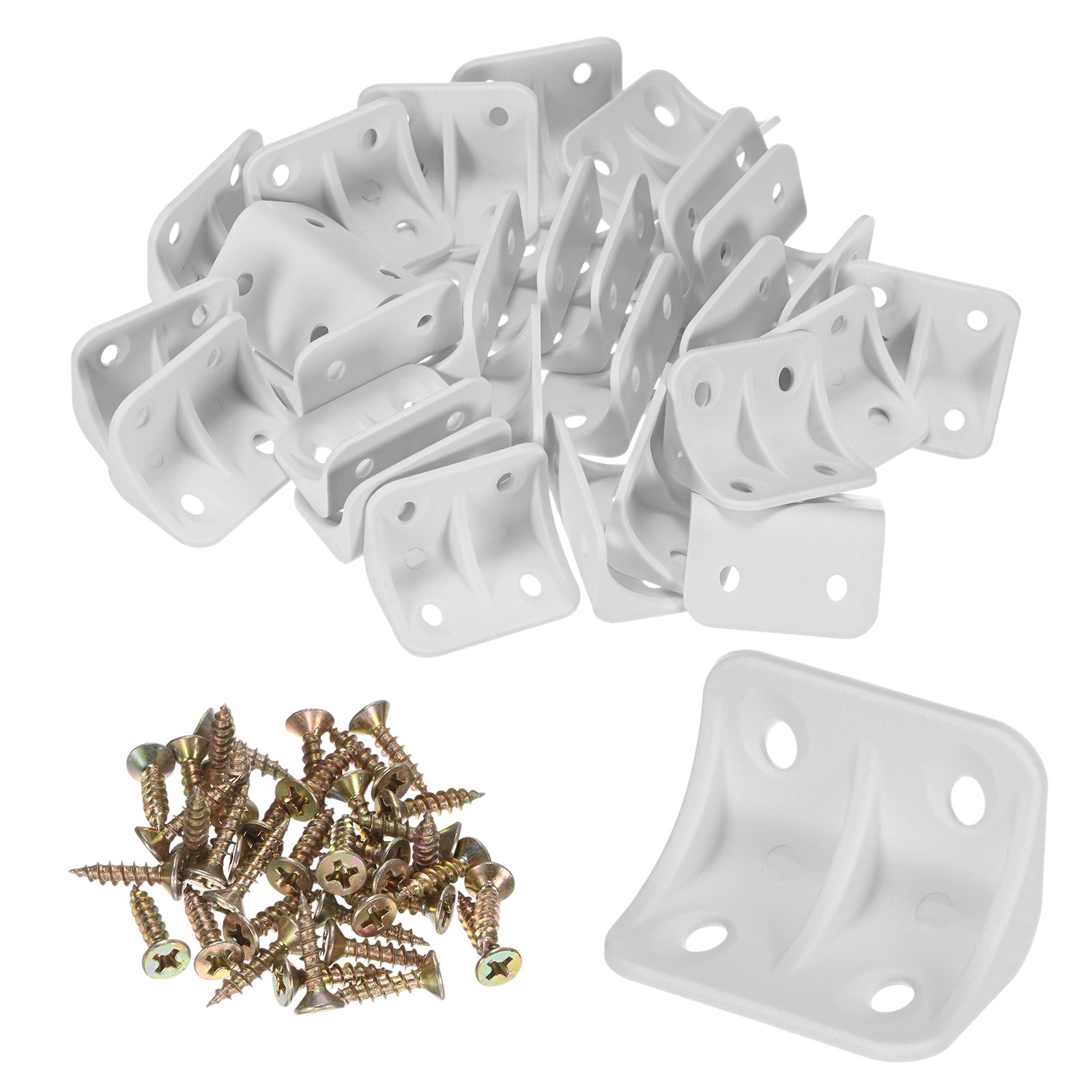 20-Pack L-Shape Corner Brace, 0.94×0.94 in Plastic Right Angle Bracket