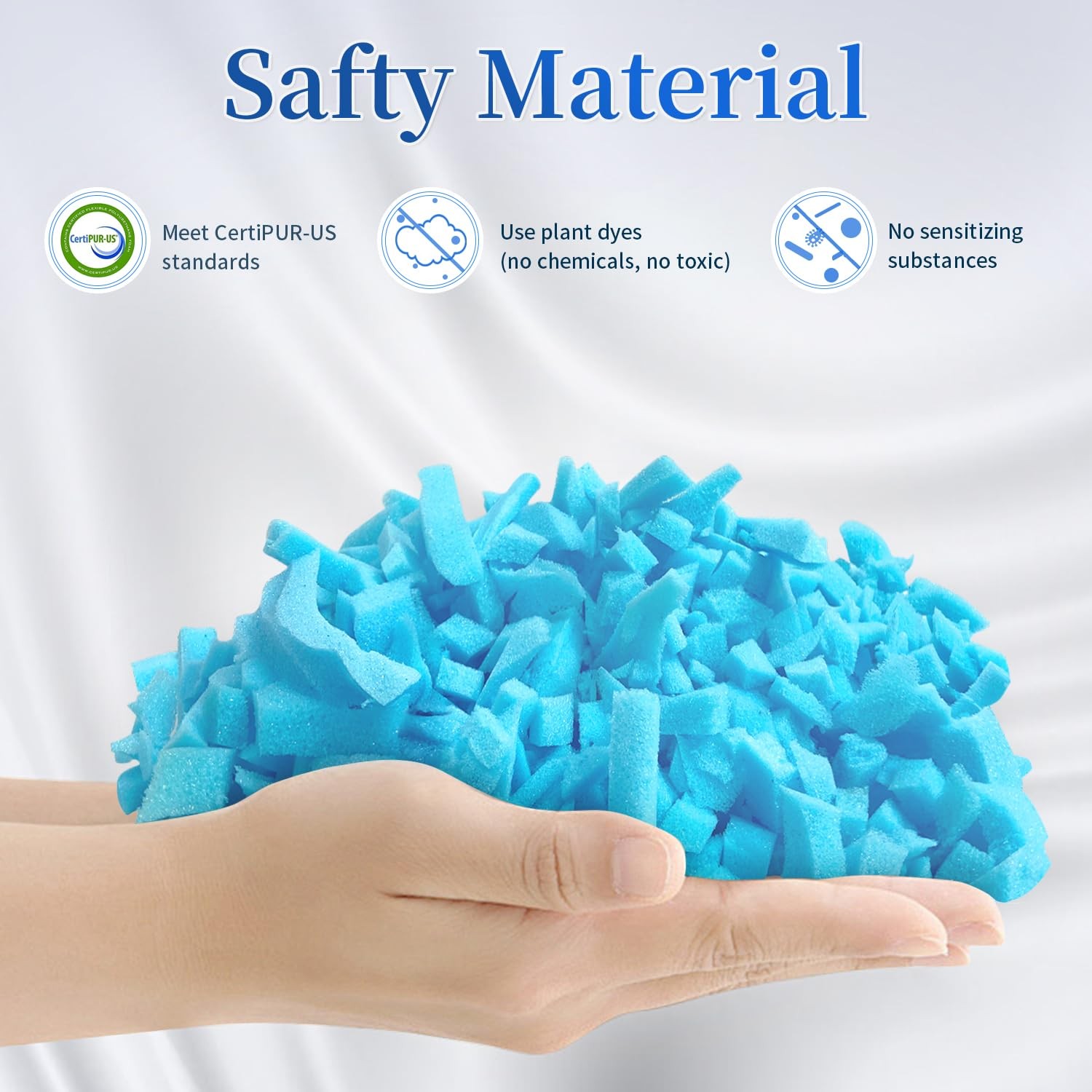 Bean Bag Filler, 10lbs Shredded Memory Foam Filling, Soft Pillow Stuffing Bea…