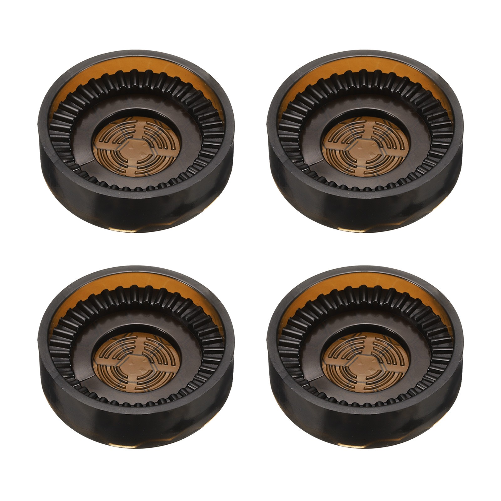 4pcs Round Rubber Furniture Caster Cups Brown Fit for 0.8 – 1.6 Inch