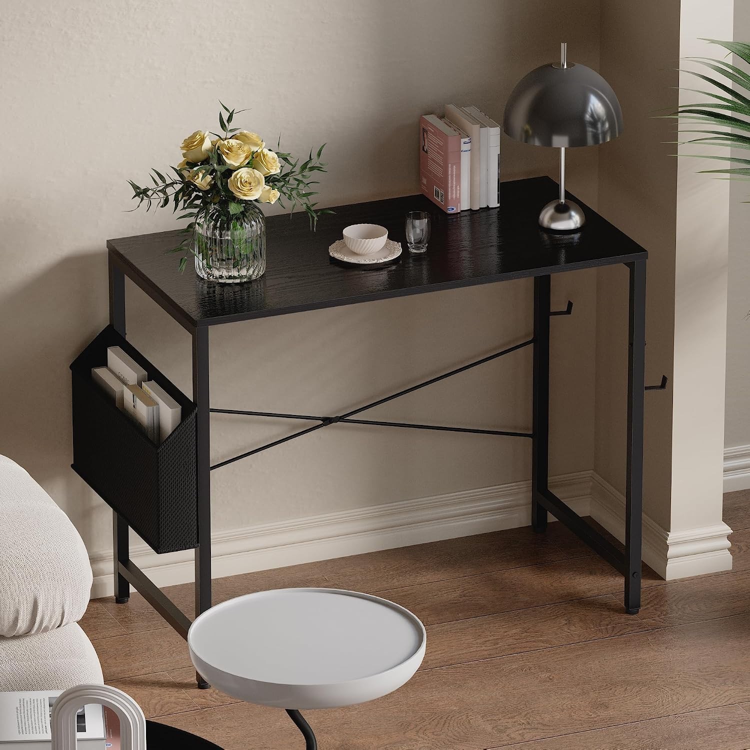 Space-Saving 32 Inch Computer Desk with Headphone Hook – Lightweight & Sturdy
