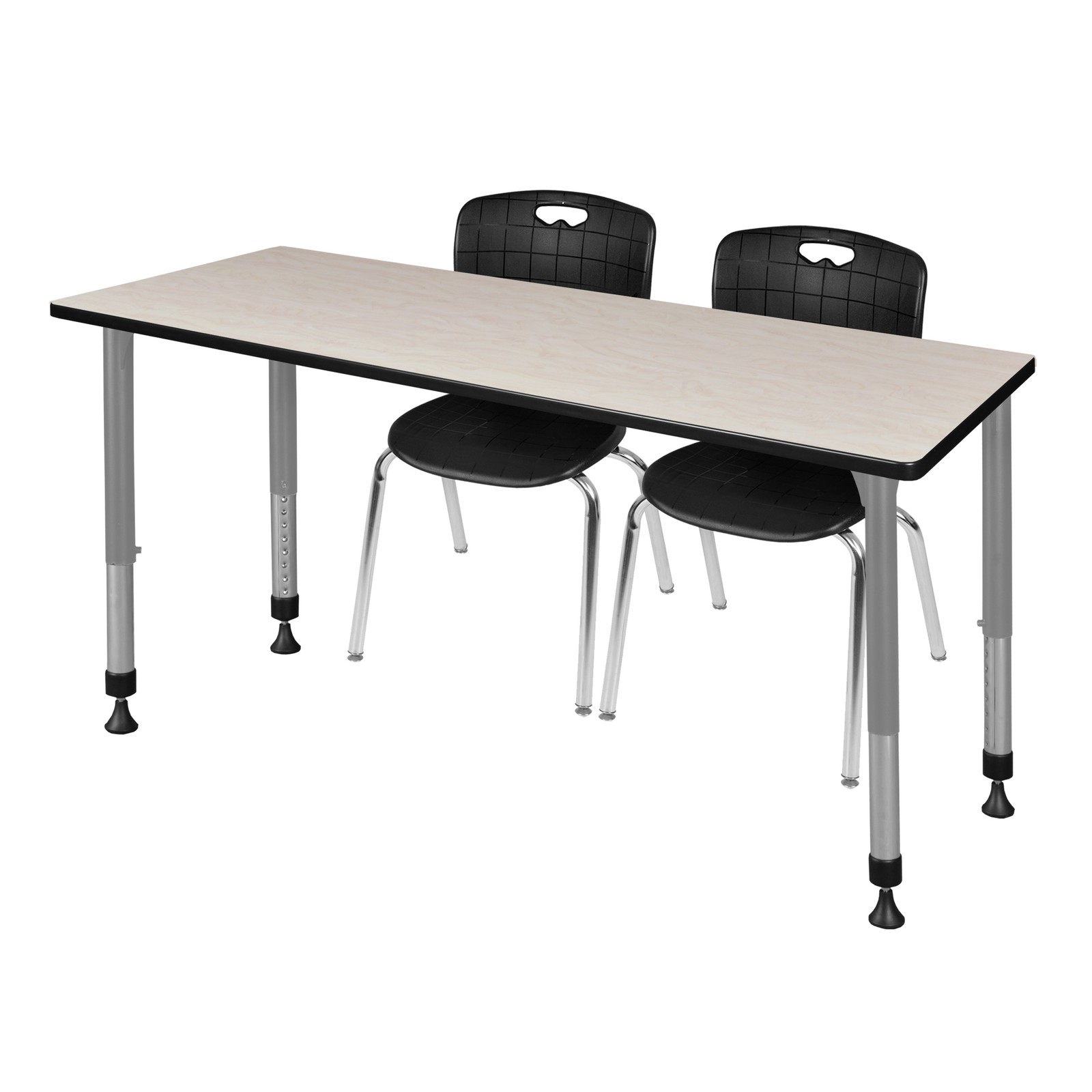 Regency Kee 48 x 24 in. Adjustable Classroom Table & 2 Andy 18 in. Stack Chairs