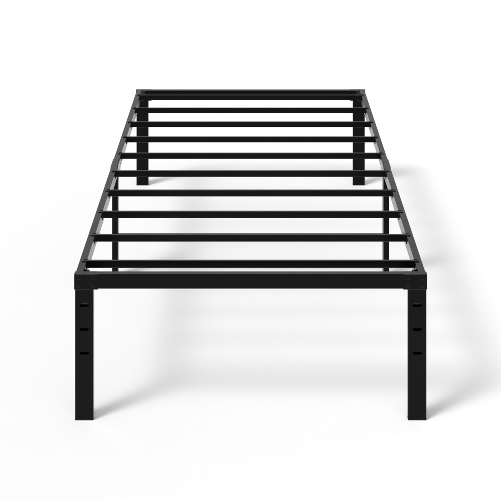 Twin Size Metal Slat Bed Frame Mattress Foundation Heavy Duty Platform Black