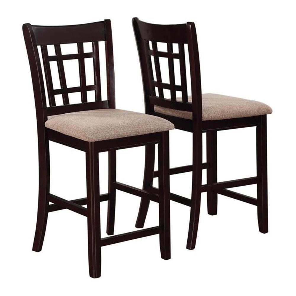 Coaster Lavon Wood Lattice Back Counter Stool in Espresso