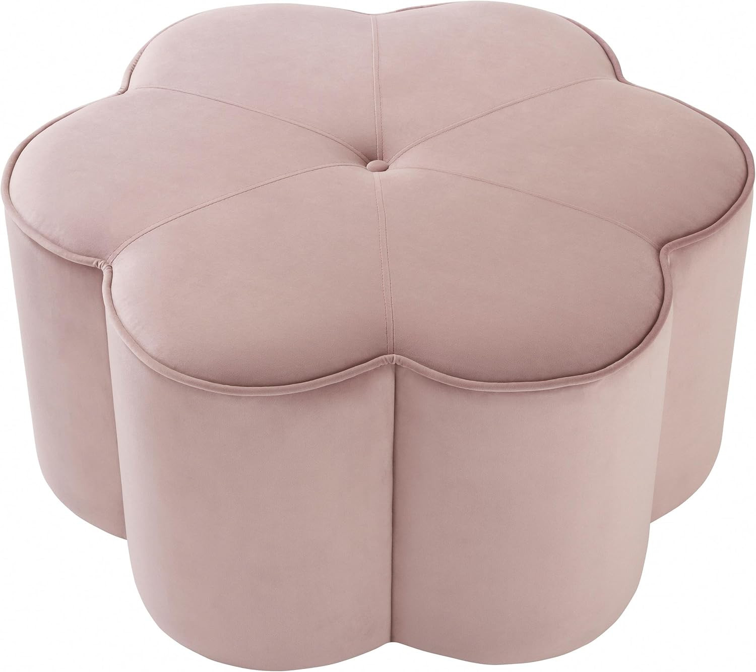 Daisy Collection Pink Velvet Flower Ottoman – Modern 32″ x 32″ x 16.25