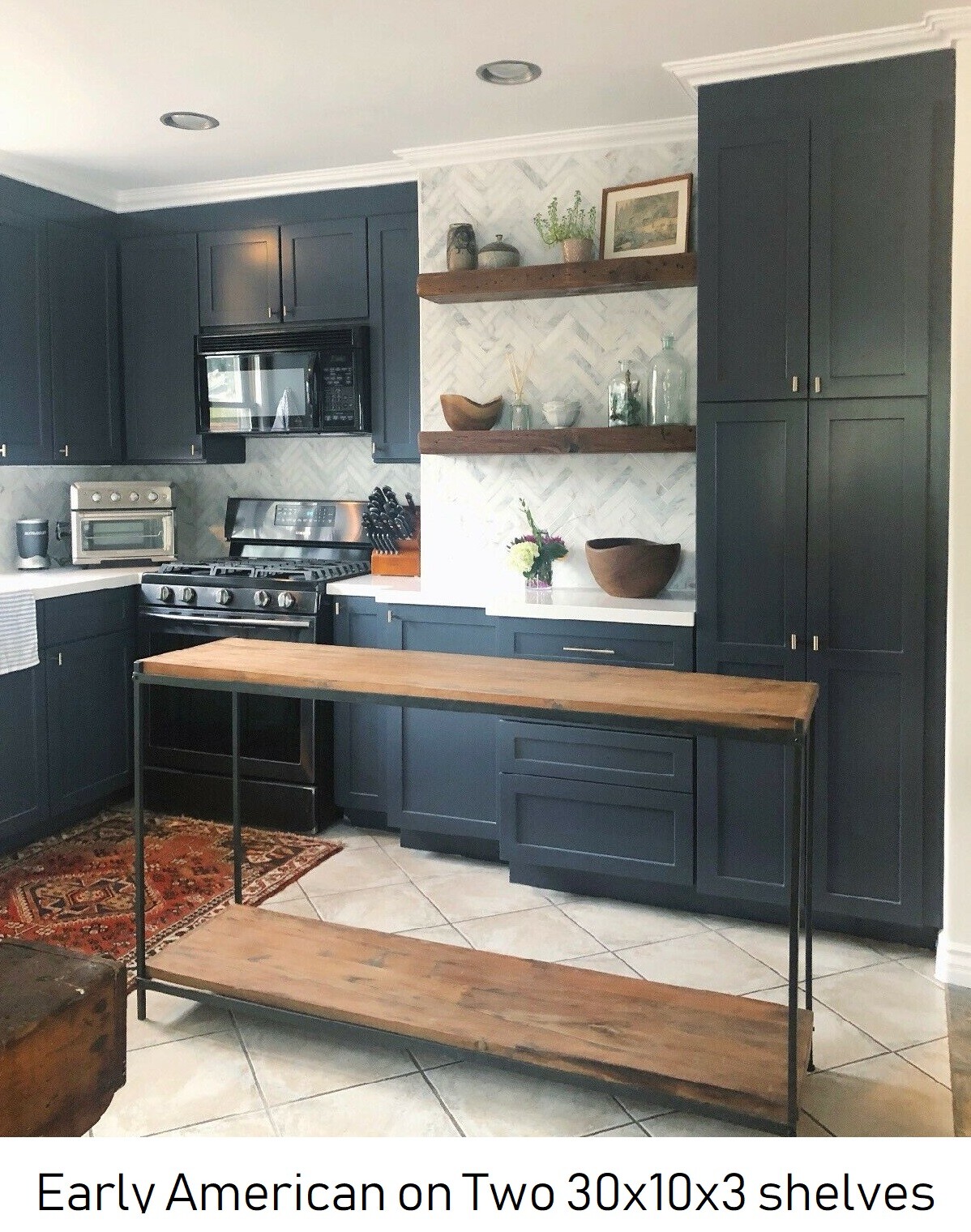 Thick profile floating shelves – Antique Barn Wood shelf – OR Floating Mantle