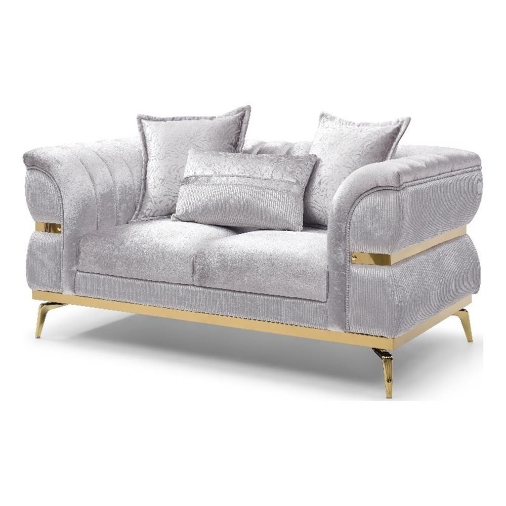 Glory Furniture Eaton G00244A-L Loveseat Shiny Silver