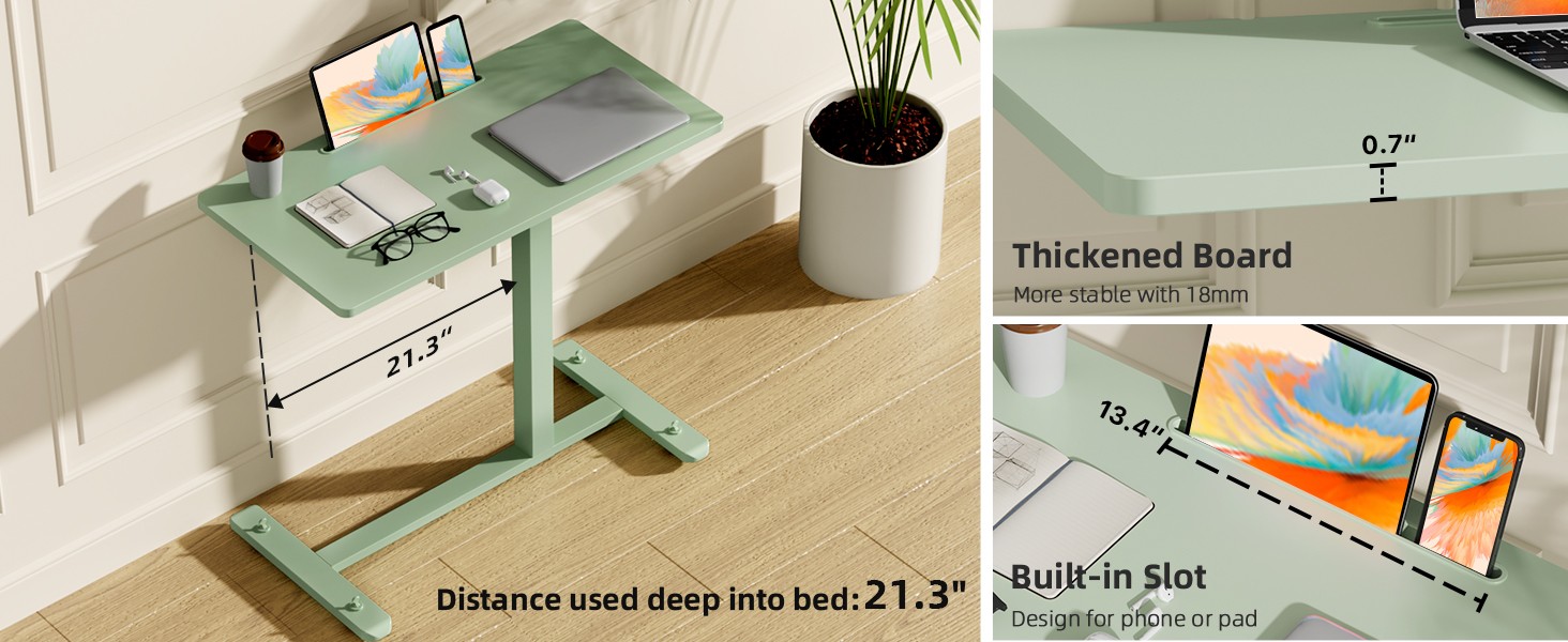 Mobile Standing Desk, Pneumatic Adjustable Rolling Desk(31.5 Inches), Portable