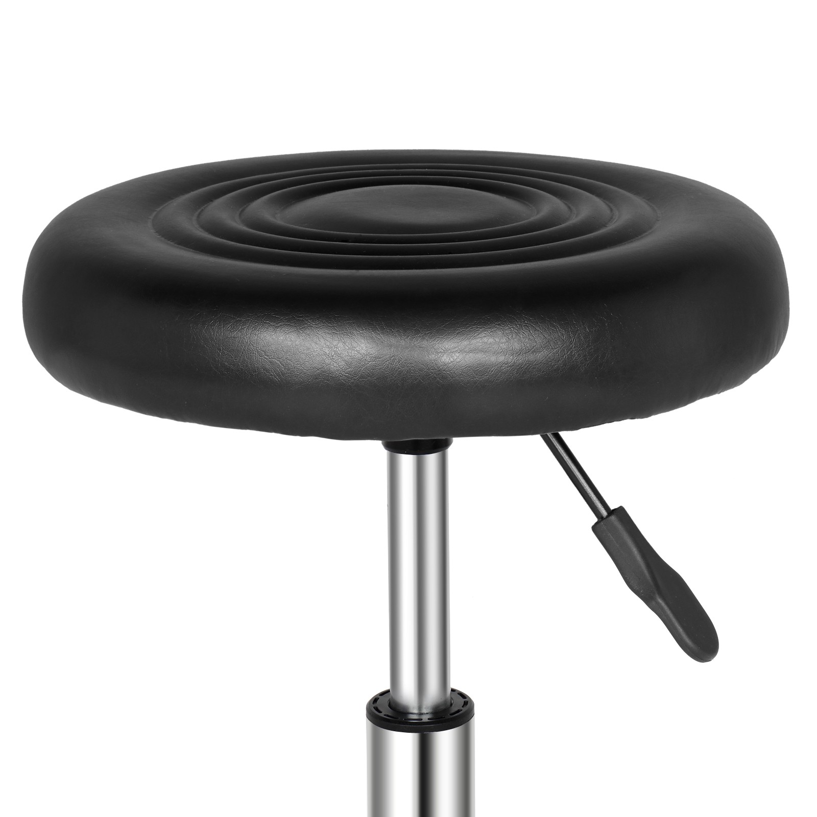 Black Round Pattern Rotating Height Adjustable Bar Stool for Kitchen Counter