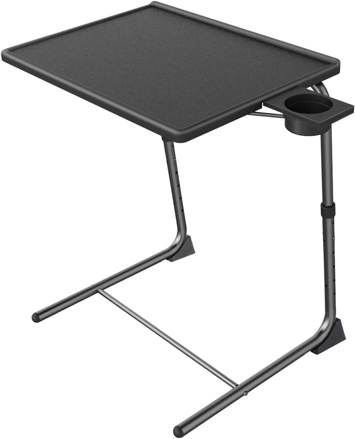 HUANUO Adjustable TV Tray Table – Dinner on Bed & Sofa, 1 pack, Black
