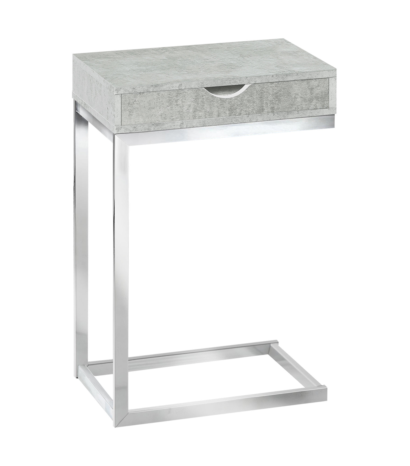 10.25″ X 15.75″ X 24.5″ Grey Finish And Laminated Metal Accent Table