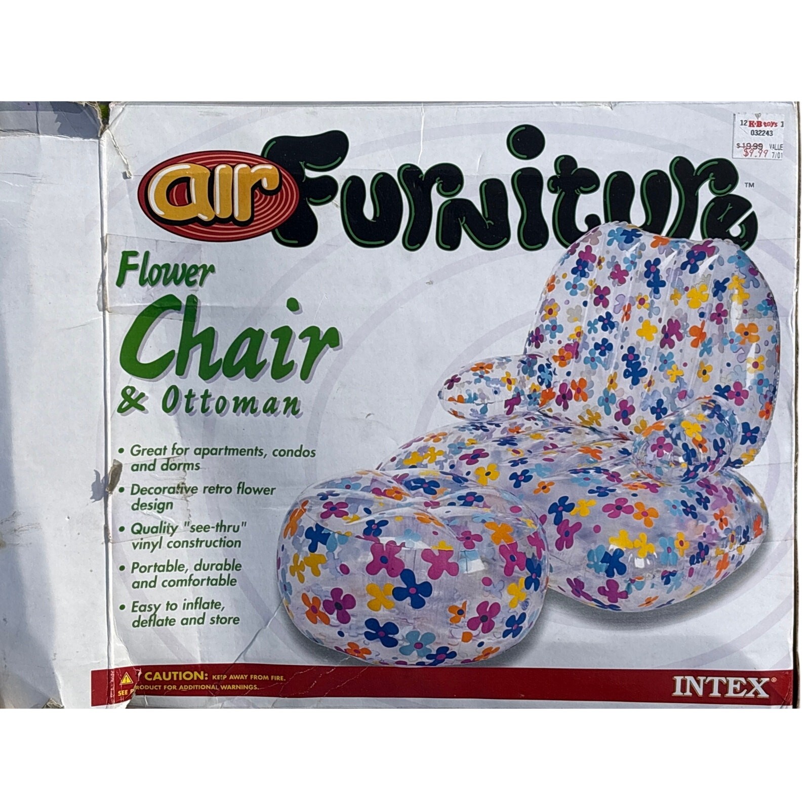 1999 Intex Air Inflatable Furniute Flower chair new in open box y2k Kidcore