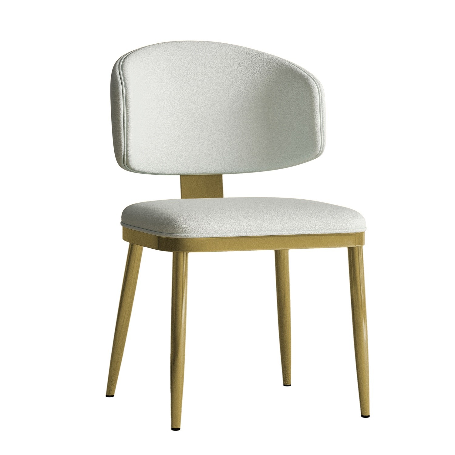 Set of 2 Modern Dining Chairs w/ PU Leather Upholstered Seat & Carbon Steel Legs
