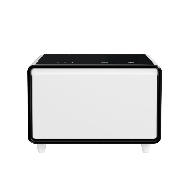 Modern Smart Coffee Side Table with Built-in Fridge Power Socket Induction Light