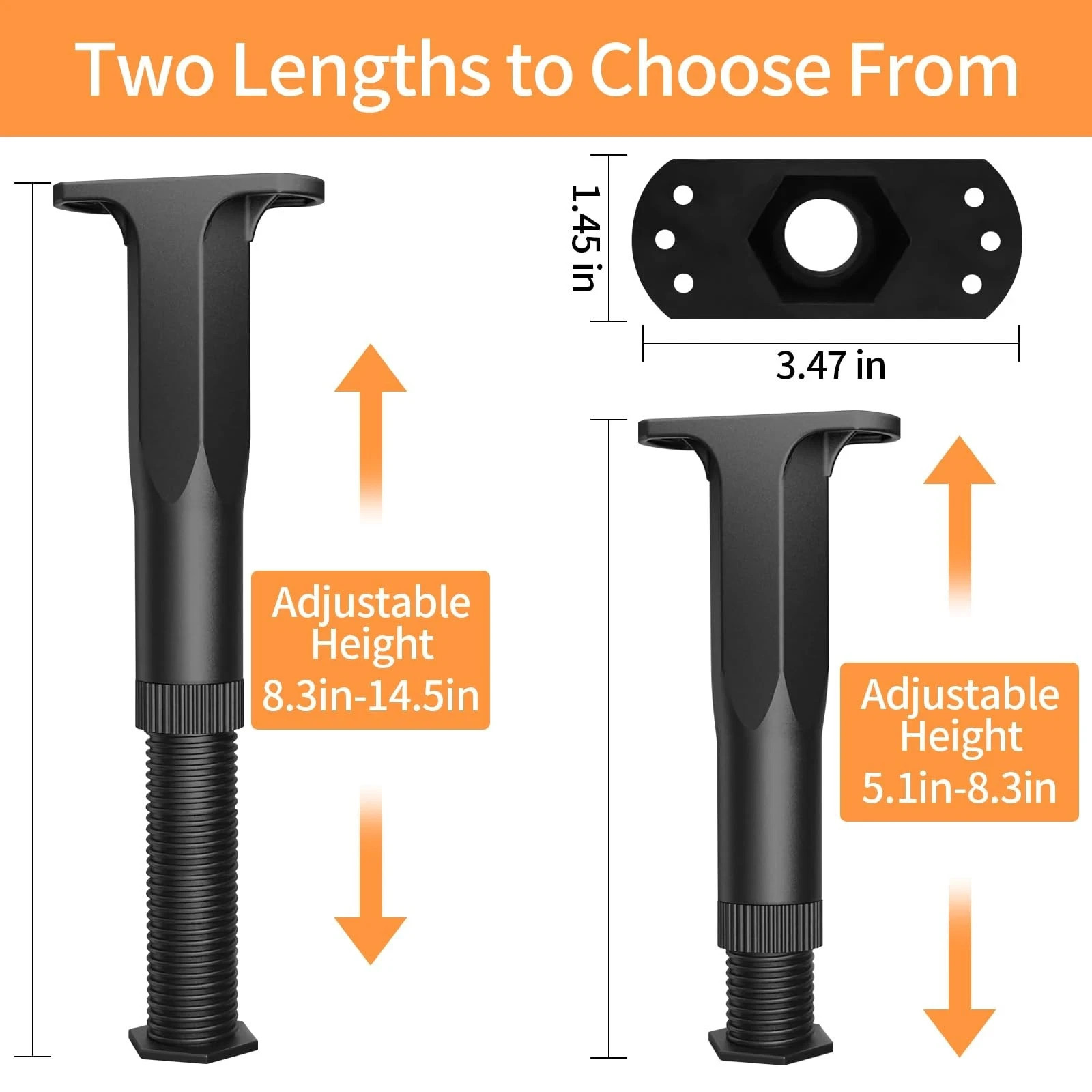 8PCS Adjustable Bed Support Legs Frame Support Legs for King Queen Bed Slats He