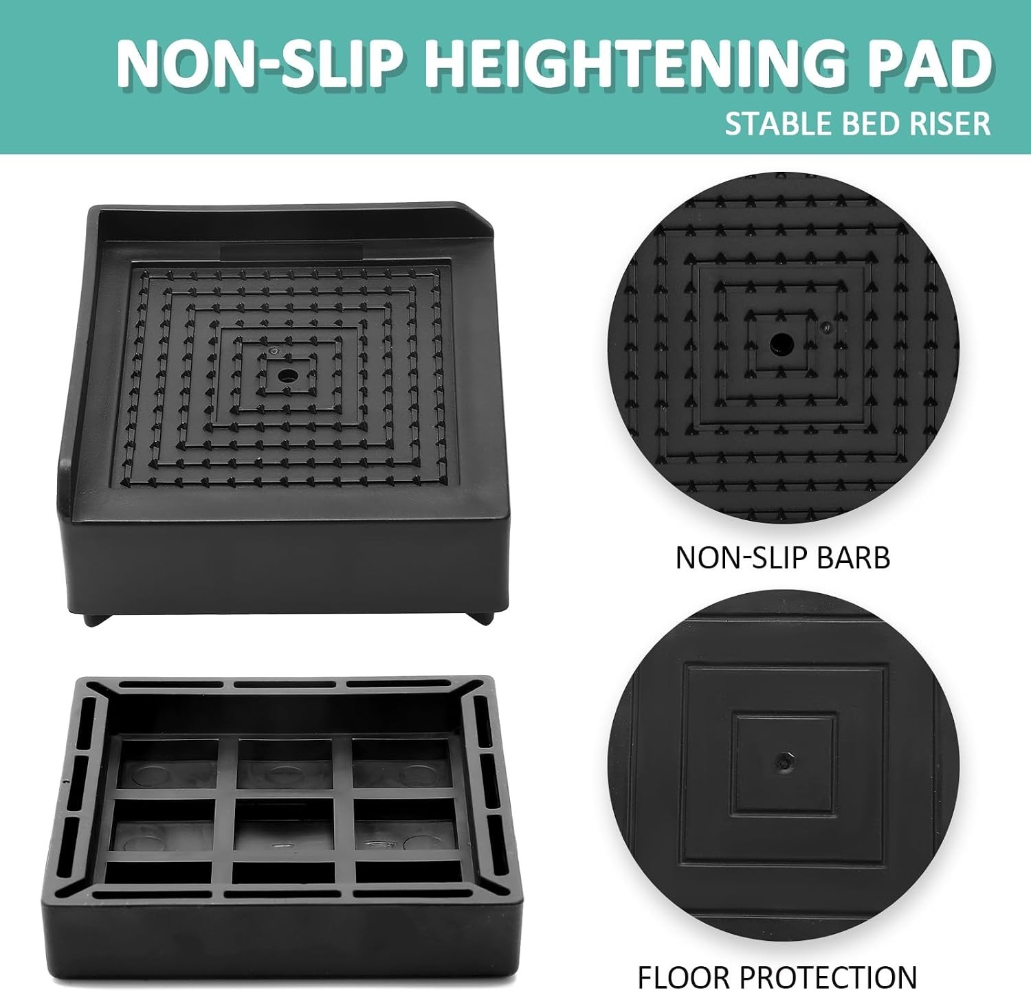 Furniture Risers Bed Risers Table Chair Leg Extenders Heavy Duty 4 Pack