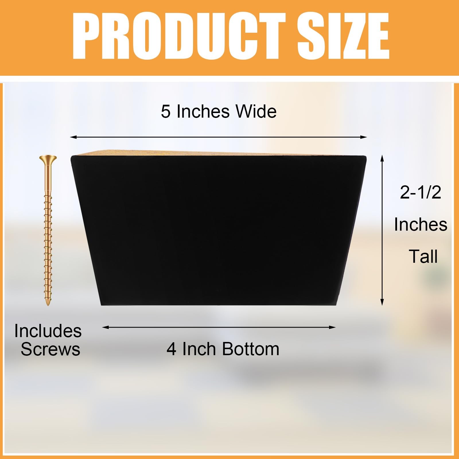 4 Pack Wooden Furniture Legs Chair Couch Feet Replacement 2.5 X 5 Inches Triangl