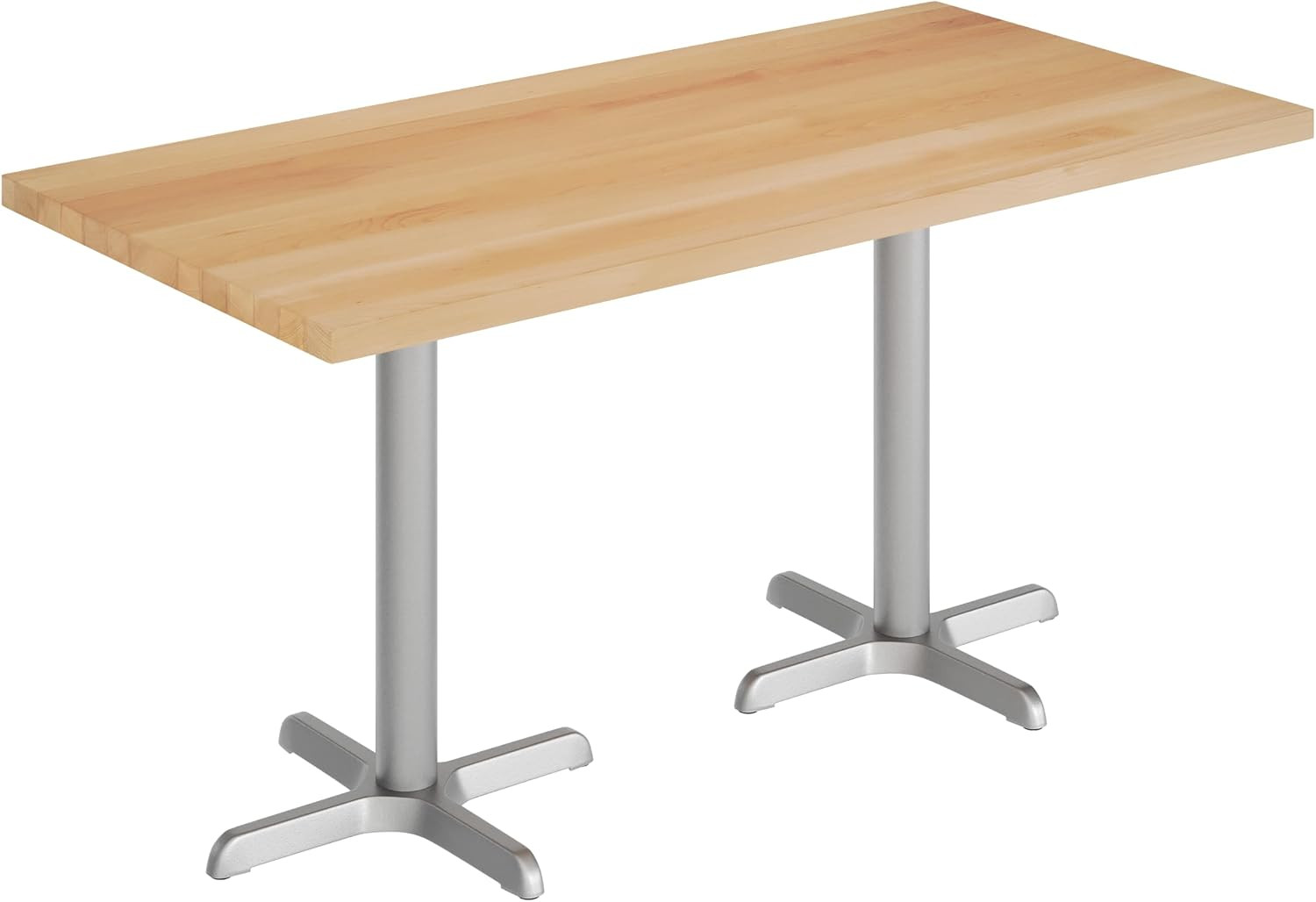 Bennett 30″x60″ Solid Wood Tabletop with Black Cast Iron Base, 300 Lb Capacity