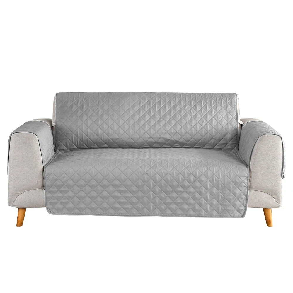 Quilted Sofa Cover Waterproof Nonslip Couch Slipcover Pet Protector, Gray