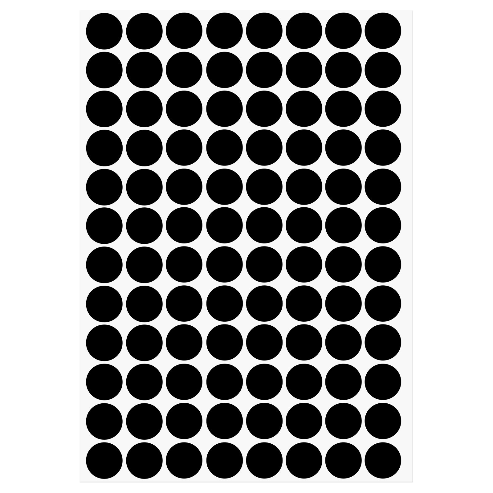 1 Sheet/96Set 15mm Dia PVC Self Adhesive Screw Hole Cover Stickers Black
