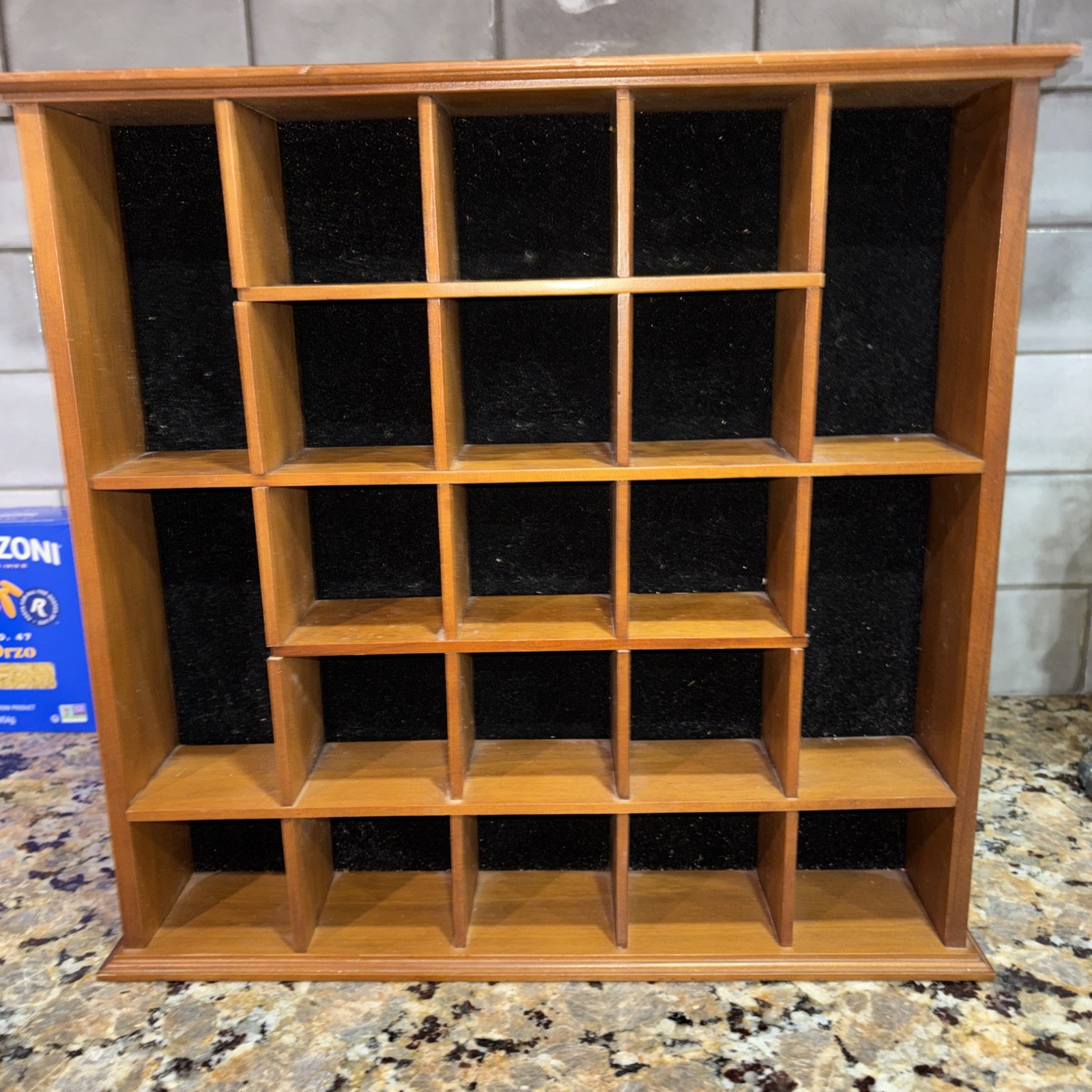 Vintage Wooden Wall Mountable Shelf 21 Cubbies
