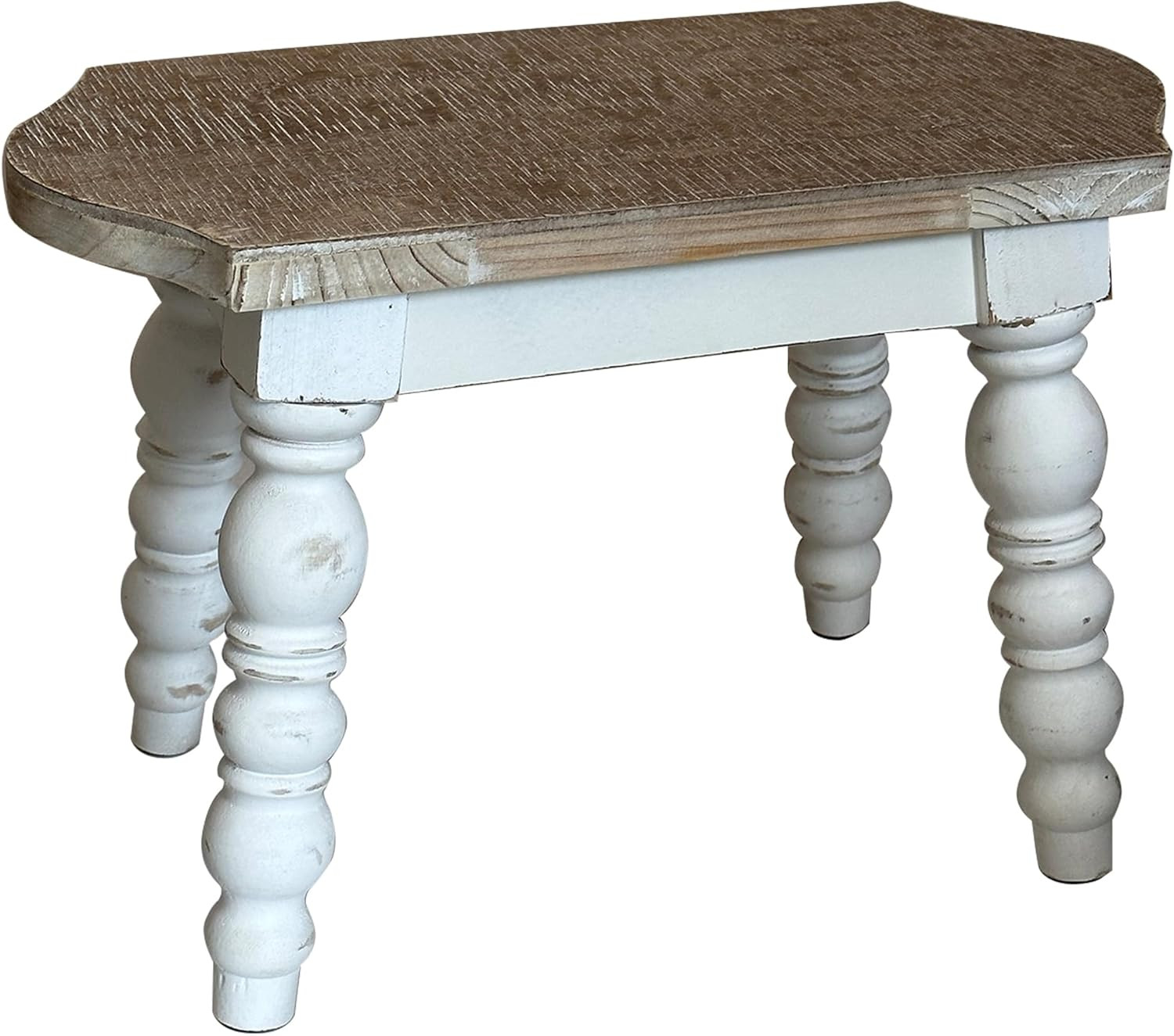 Wooden Bathroom Farmhouse Step Stool, Wood Foot Stool for Adults Kids, Bedside S