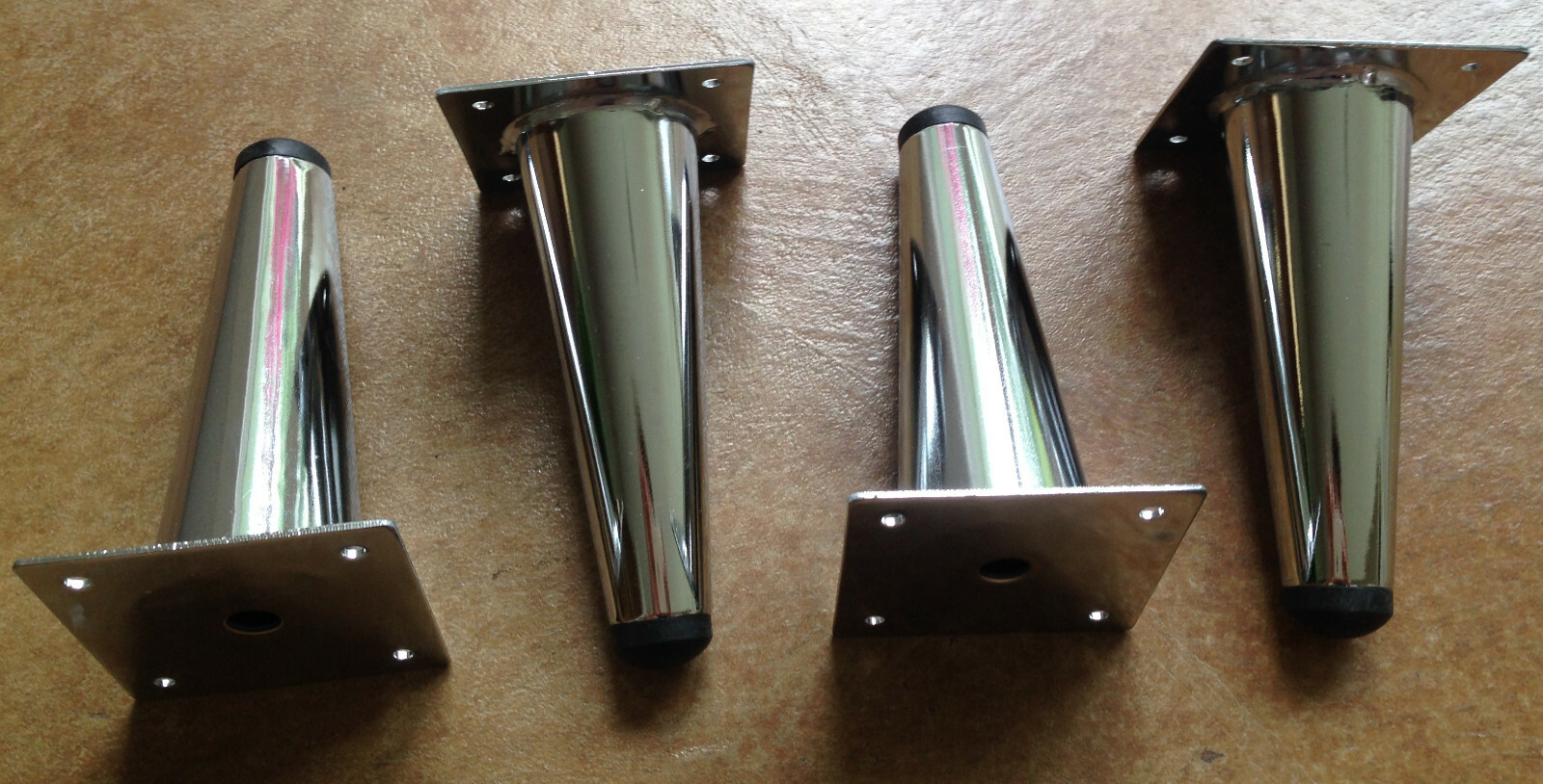 New Set of Four 5.75″ Height Metal Sofa, Cough, Furniture Leg-Chrome Finish