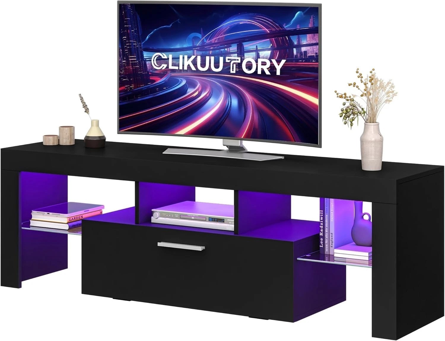 Modern Lighting 51 inch TV Stand with Large Storage Drawer for 32 40 50 55 In…